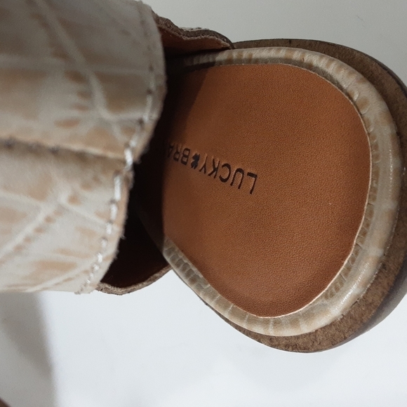 Lucky brand Shyna woman 10M beige ankle booties leather Office Festival event - Picture 13 of 16